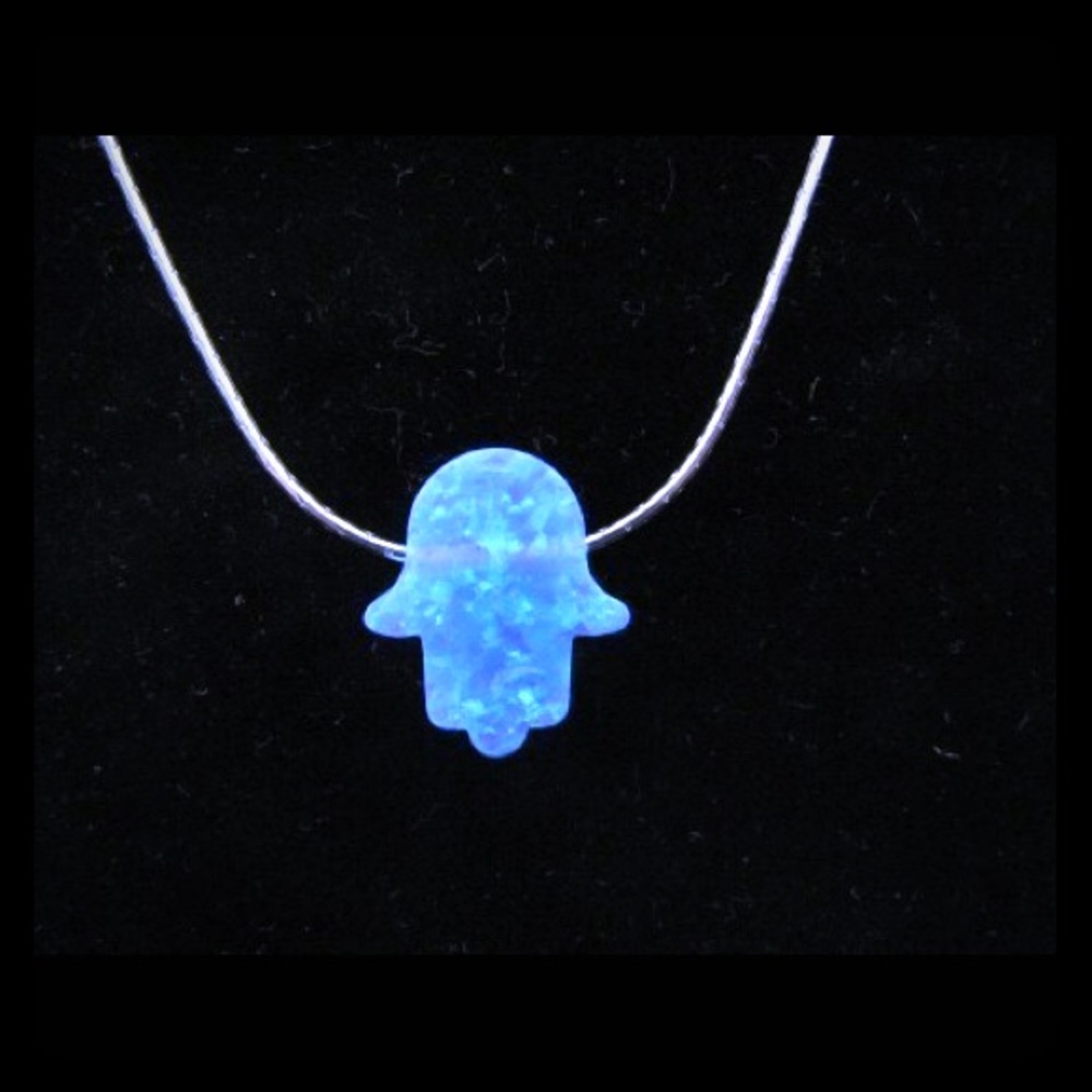 COPY - Chamsa Light Blue Opal Necklace